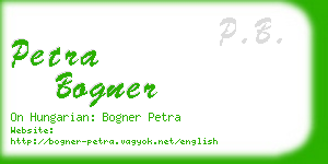 petra bogner business card